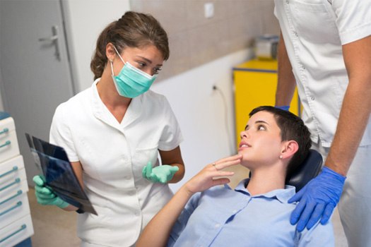 Patient receiving restorative dental treatment