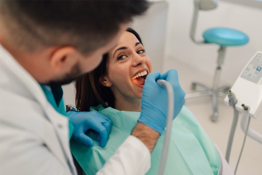Patient receiving gum disease treatment