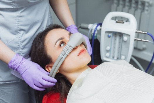 Patient relaxing comfortably during sedation dentistry